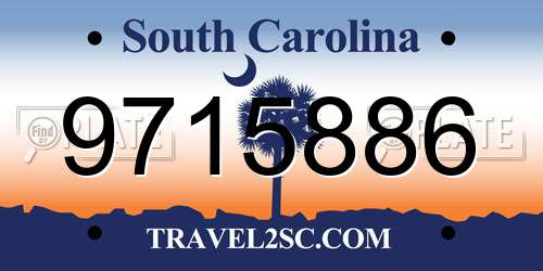 9715886 South Carolina License Plate