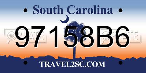 97158B6 South Carolina License Plate