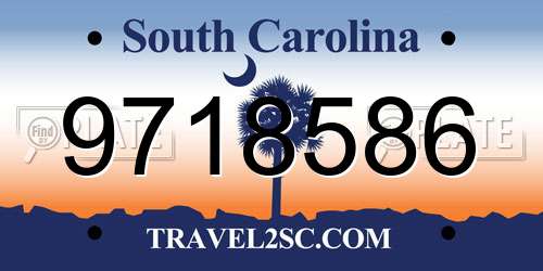 9718586 South Carolina License Plate