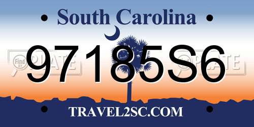 97185S6 South Carolina License Plate