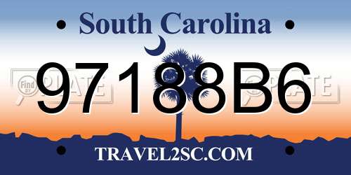 97188B6 South Carolina License Plate