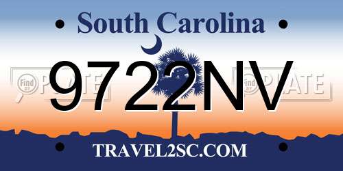 9722NV South Carolina License Plate