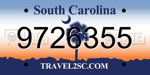 9726355 South Carolina License Plate