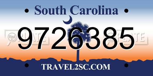 9726385 South Carolina License Plate