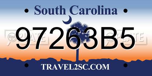 97263B5 South Carolina License Plate
