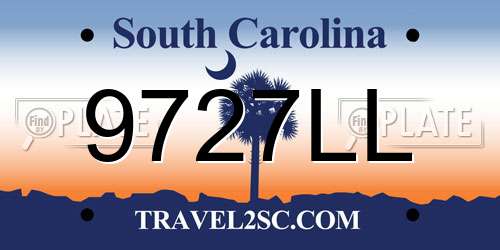 9727LL South Carolina License Plate