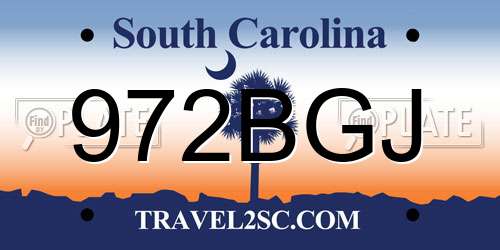 972BGJ South Carolina License Plate