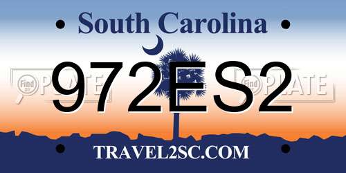 972ES2 South Carolina License Plate