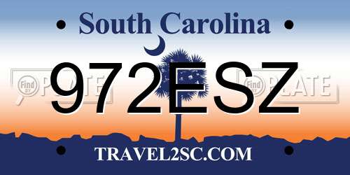 972ESZ South Carolina License Plate