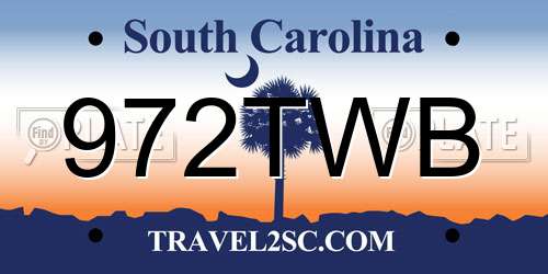 972TWB South Carolina License Plate