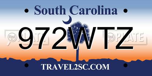 972WTZ South Carolina License Plate