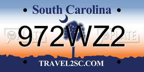 972WZ2 South Carolina License Plate