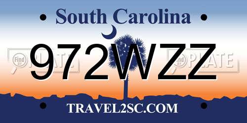 972WZZ South Carolina License Plate