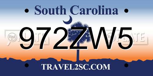 972ZW5 South Carolina License Plate