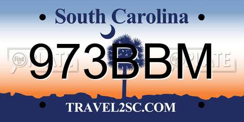 973BBM South Carolina License Plate