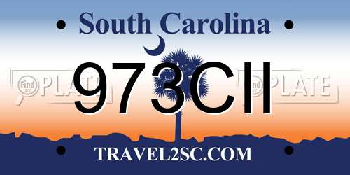 973CII South Carolina License Plate