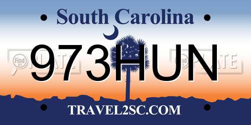 973HUN South Carolina License Plate