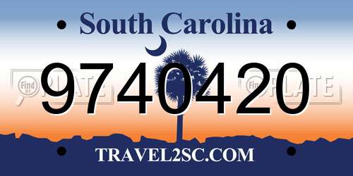 9740420 South Carolina License Plate