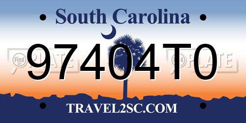 97404T0 South Carolina License Plate