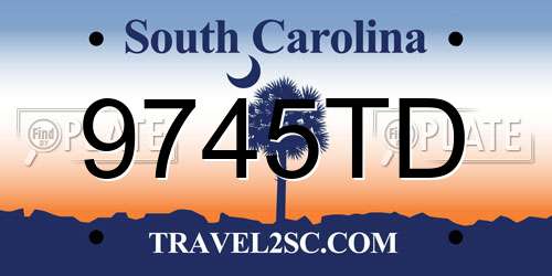 9745TD South Carolina License Plate