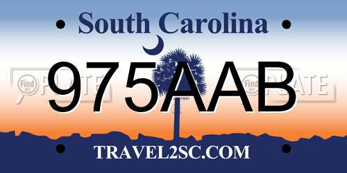 975AAB South Carolina License Plate