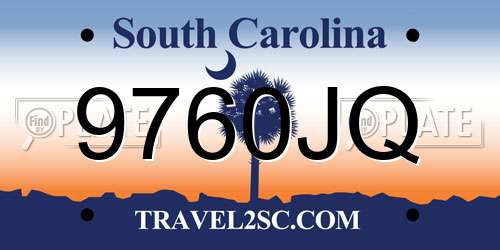 9760JQ South Carolina License Plate