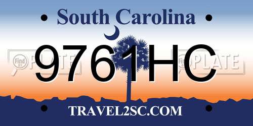 9761HC South Carolina License Plate