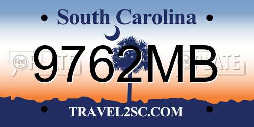 9762MB South Carolina License Plate