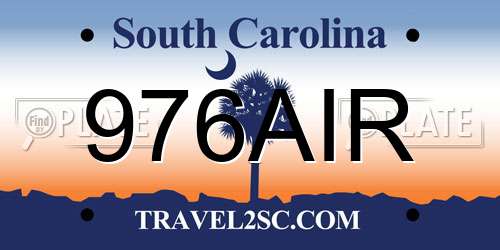 976AIR South Carolina License Plate