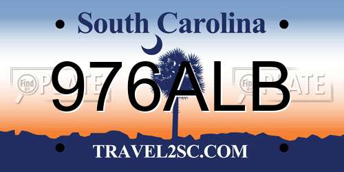 976ALB South Carolina License Plate
