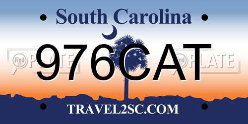 976CAT South Carolina License Plate