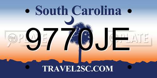 9770JE South Carolina License Plate