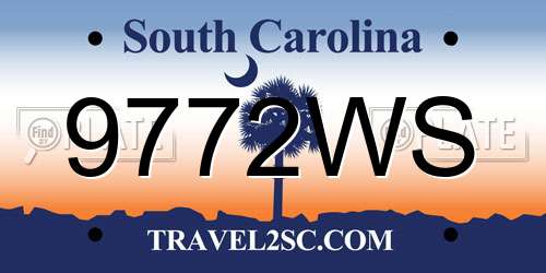 9772WS South Carolina License Plate