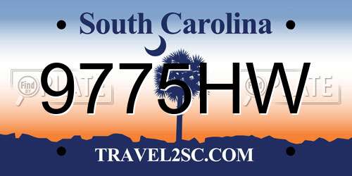 9775HW South Carolina License Plate