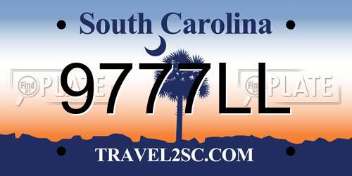 9777LL South Carolina License Plate