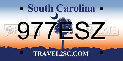 977ESZ South Carolina License Plate
