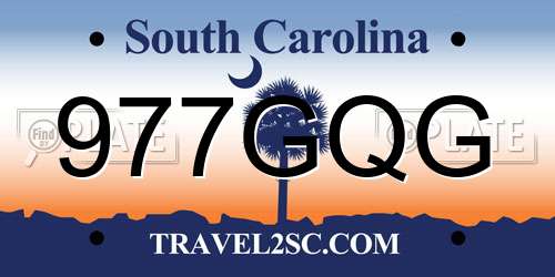 977GQG South Carolina License Plate