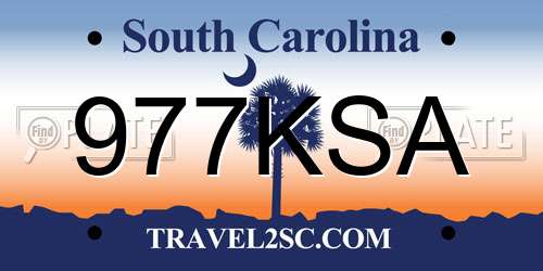 977KSA South Carolina License Plate