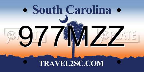 977MZZ South Carolina License Plate