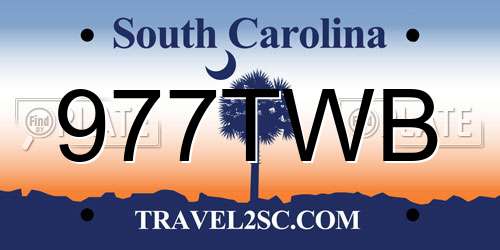 977TWB South Carolina License Plate