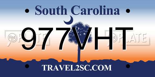 977VHT South Carolina License Plate
