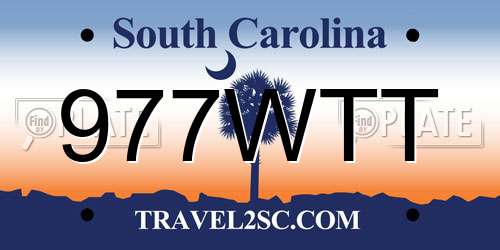 977WTT South Carolina License Plate
