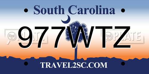977WTZ South Carolina License Plate
