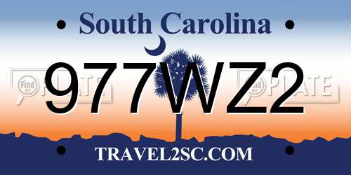 977WZ2 South Carolina License Plate