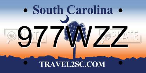 977WZZ South Carolina License Plate