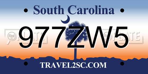 977ZW5 South Carolina License Plate