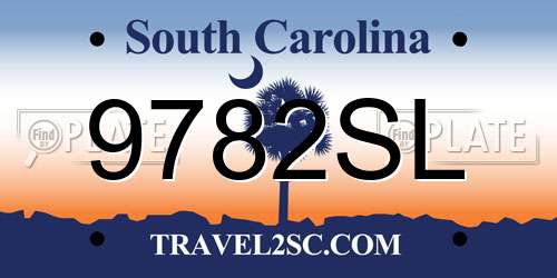 9782SL South Carolina License Plate