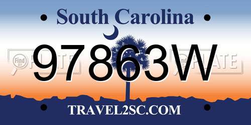 97863W South Carolina License Plate