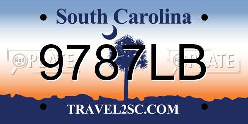 9787LB South Carolina License Plate