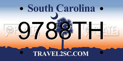 9788TH South Carolina License Plate